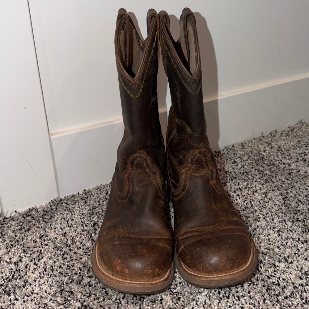 Ariat Unbridled stopper Boots Brown Leather Size 8 Women’s Round Toe - Picture 2 of 8